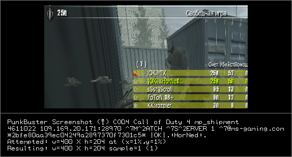 Example of a screenshot containing a wallhack.